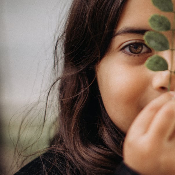 Face of Girl with Leaves