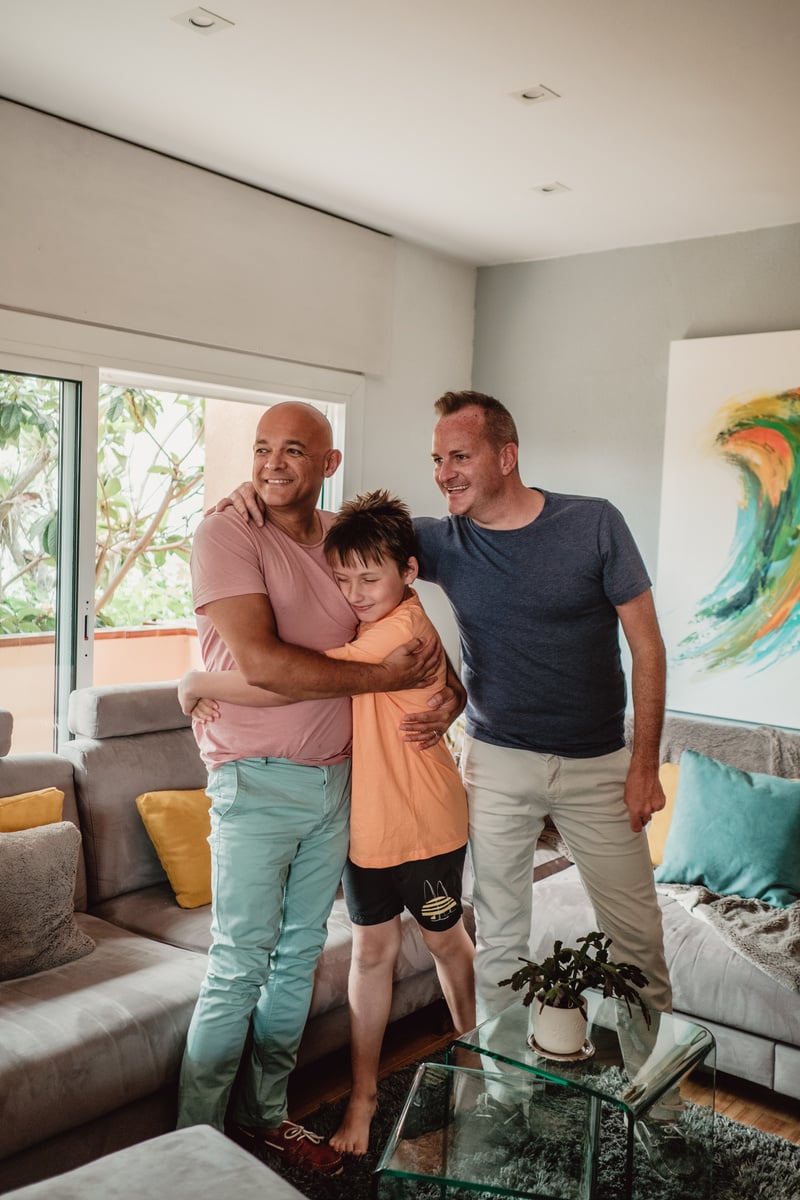 Son Embracing His LGBTQ Parents at Home